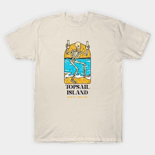 Topsail Island, North Carolina Skeleton Drinky Dance T-Shirt